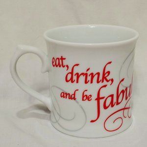 Eat Drink and be Fabulous Dressed up Lady Coffee Mug Cup 12 oz R Table Champagne